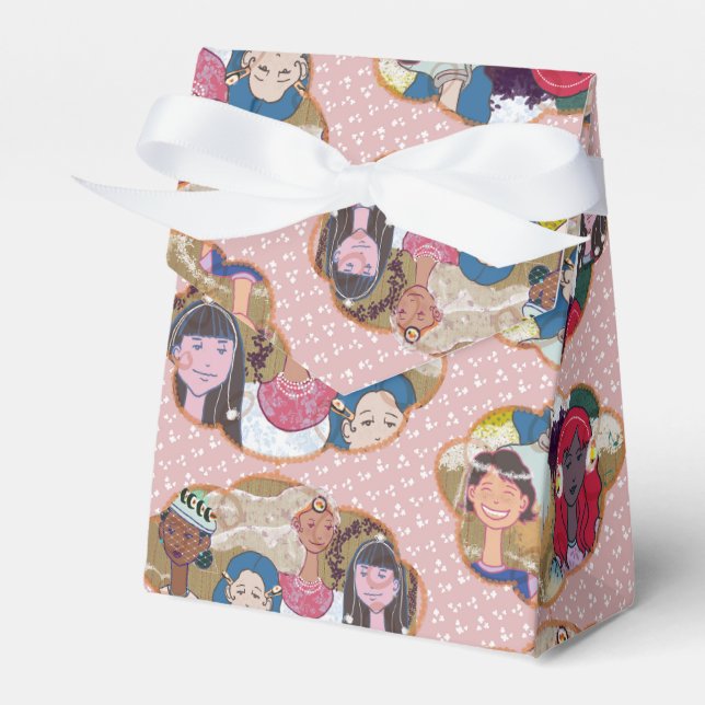 Caja Para Regalos Happy Illustrated Gift Favor Box (Front Side)