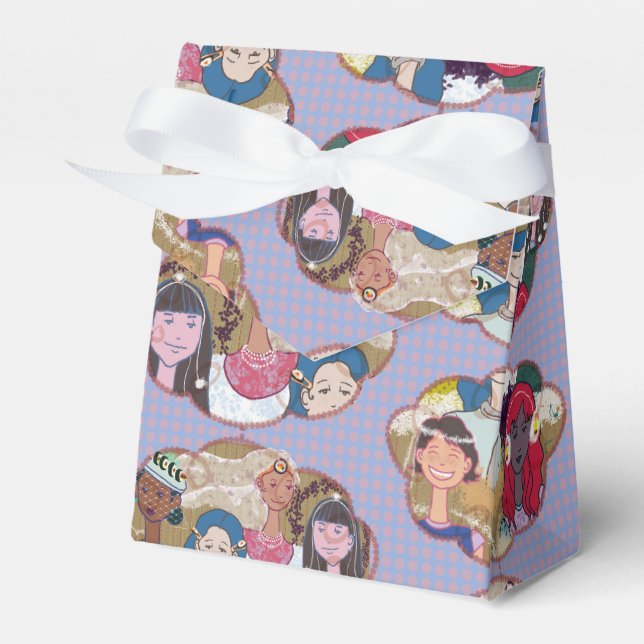 Caja Para Regalos Happy Illustrated Gift Favor Box (Front Side)