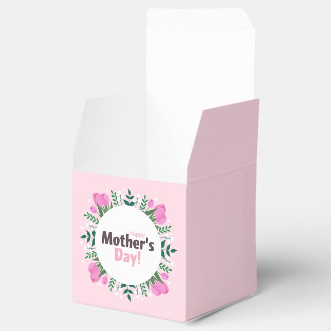 Caja Para Regalos Happy Mother's Day  Pink Tulips (Abierto)
