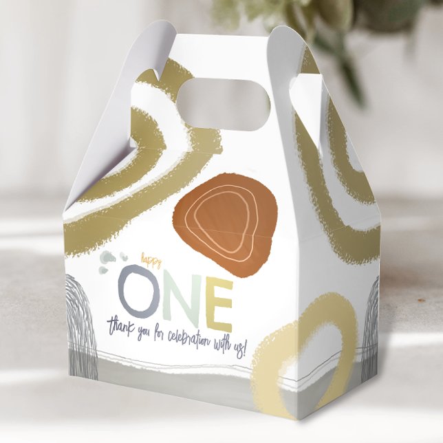 Caja Para Regalos Happy One First Birthday boy Favor Boxes (Subido por el creador)