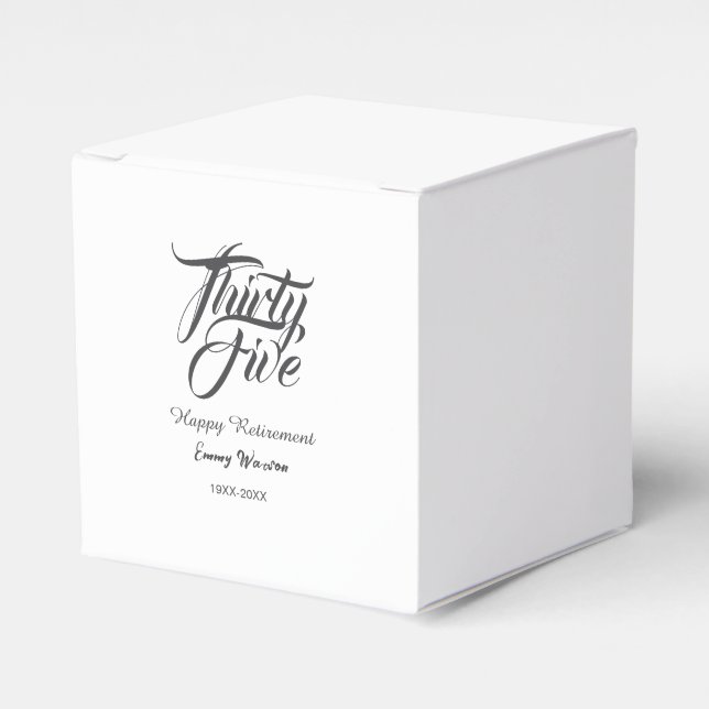 Caja Para Regalos Happy retirement bold letter name year elegant sim (Costado Anverso)