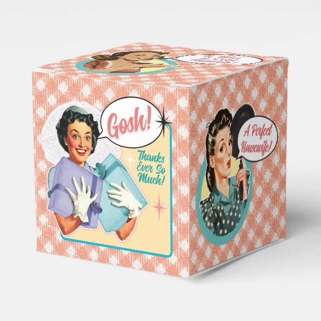 Caja Para Regalos Happy Retro Bride Bridal Shower Favor Box (Costado Anverso)