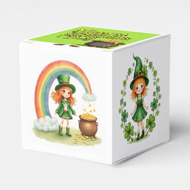 Caja Para Regalos Happy St. Patrick's Day Favor Box (Costado Anverso)