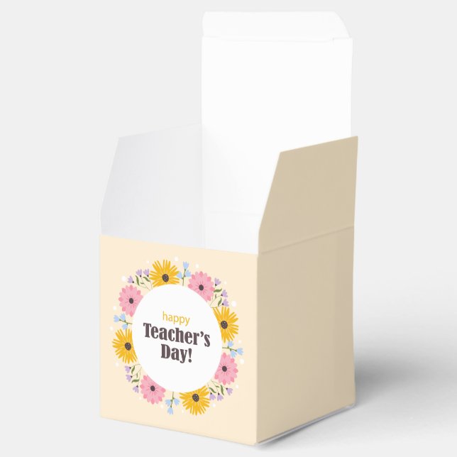 Caja Para Regalos Happy Teacher's Day Wild Flowers (Abierto)
