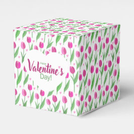 Caja Para Regalos Happy Valentine's Day Pink Tulips
