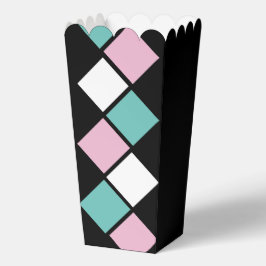 Caja Para Regalos Harlequin Popcorn Box (Negro, Aqua y Rosa)