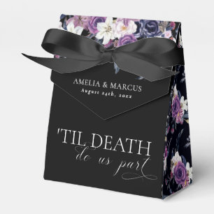 Caja Para Regalos 'Hasta la muerte nos dividen en morado y Boda negr