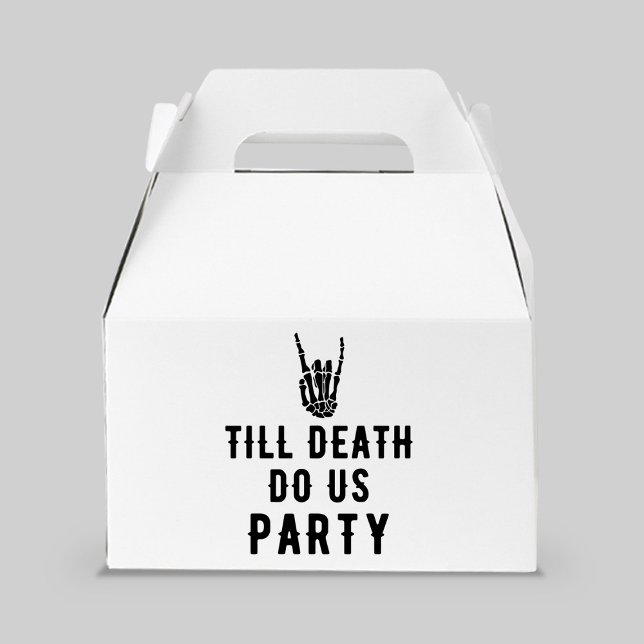 Caja Para Regalos Hasta la muerte nos hace Fiesta Fiesta de Esquelet (Till Death Do Us Party White Skeleton Party Guest Favor Boxes
)