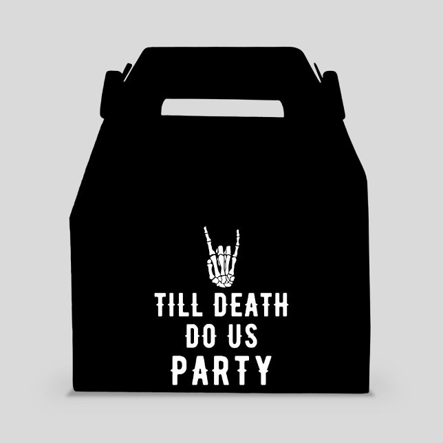 Caja Para Regalos Hasta la muerte nos hacen Fiestas Fiestas del Skel (Till Death Do Us Party Black Skeleton Party Guests Favor Boxes
)