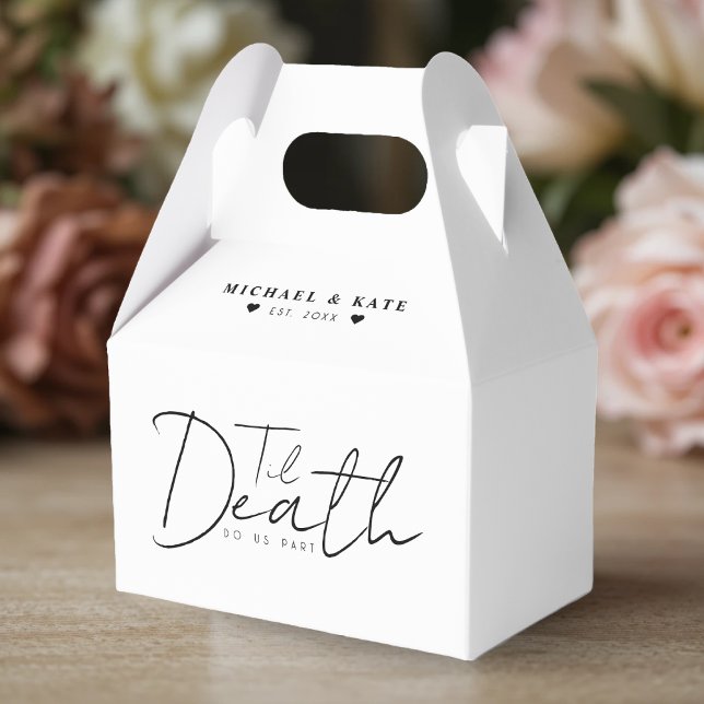 Caja Para Regalos Hasta que la muerte nos haga Boda blanco (Til Death Do Us Part White Wedding Favor Boxes
)