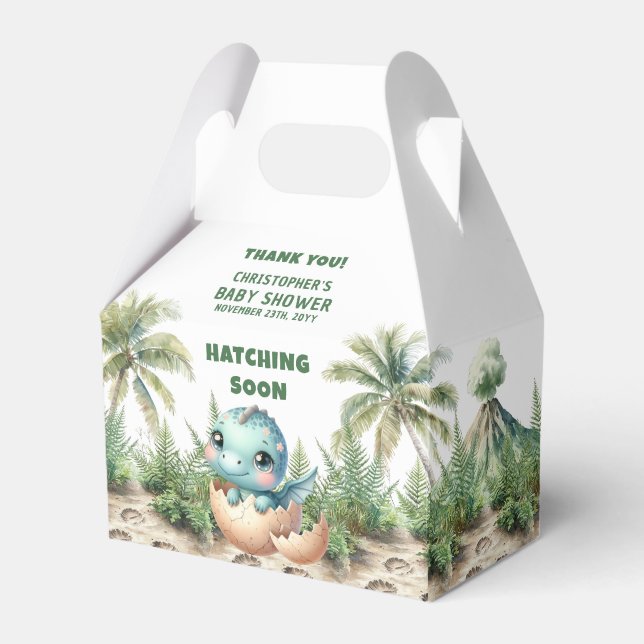 Caja Para Regalos Hatching Pronto Acuarela Baby Boy Favor Box (Front Side)