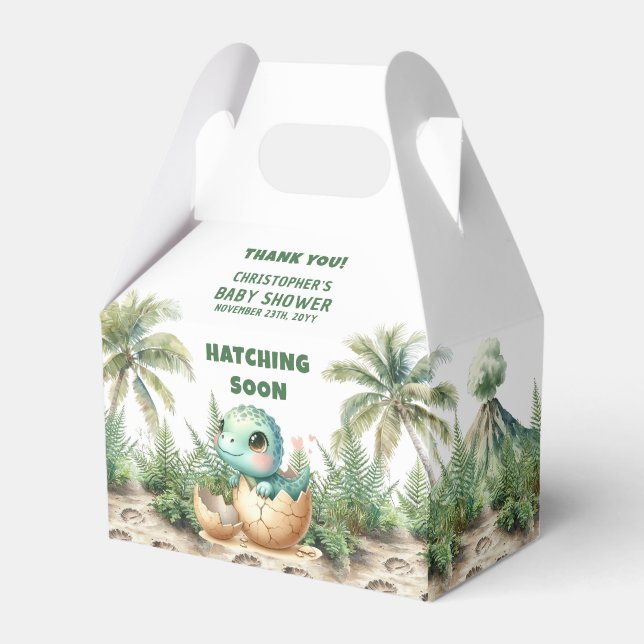 Caja Para Regalos Hatching Pronto Cute Dinosaurio Baby Boy Favbox (Front Side)
