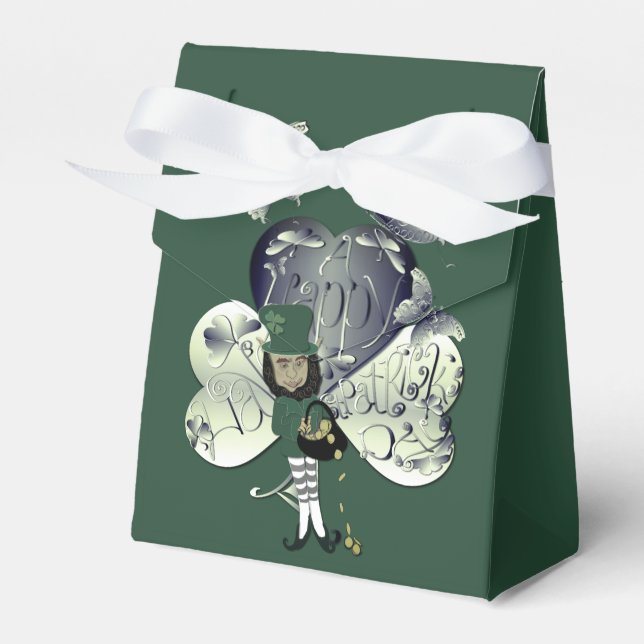Caja Para Regalos "Have a Happy St. Patrick's Day" Leprechaun  (Front Side)
