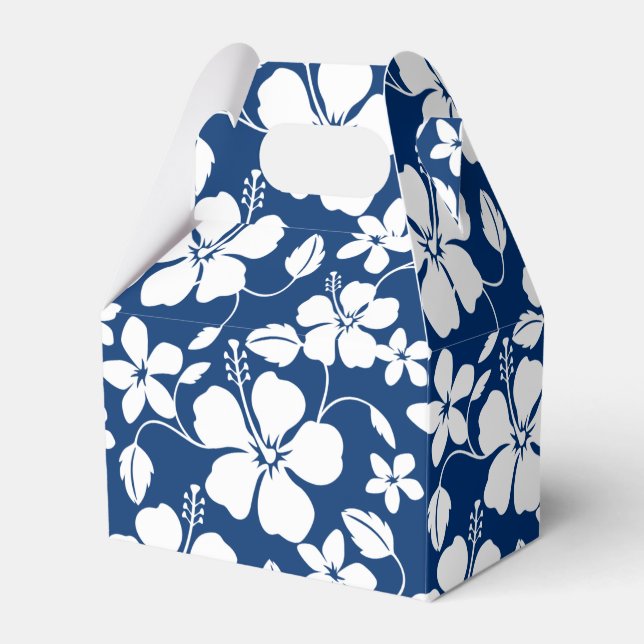 CAJA PARA REGALOS HAWAIIAN HULA (HIBISCUS) NAVY (Front Side)