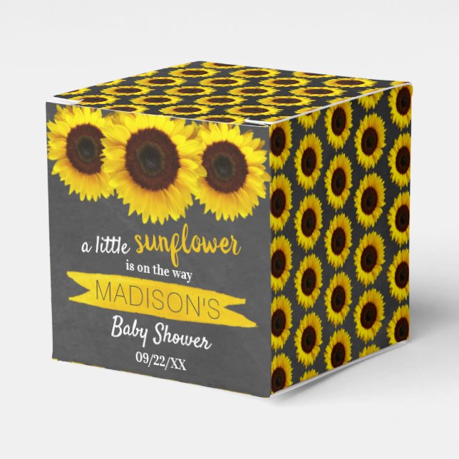 Caja Para Regalos ¡Hay Un Pequeño Girasol En El Camino! Baby Shower (Costado Anverso)