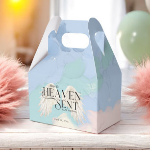 Caja Para Regalos Heaven Sent Angel Wings Pastel Baby Shower