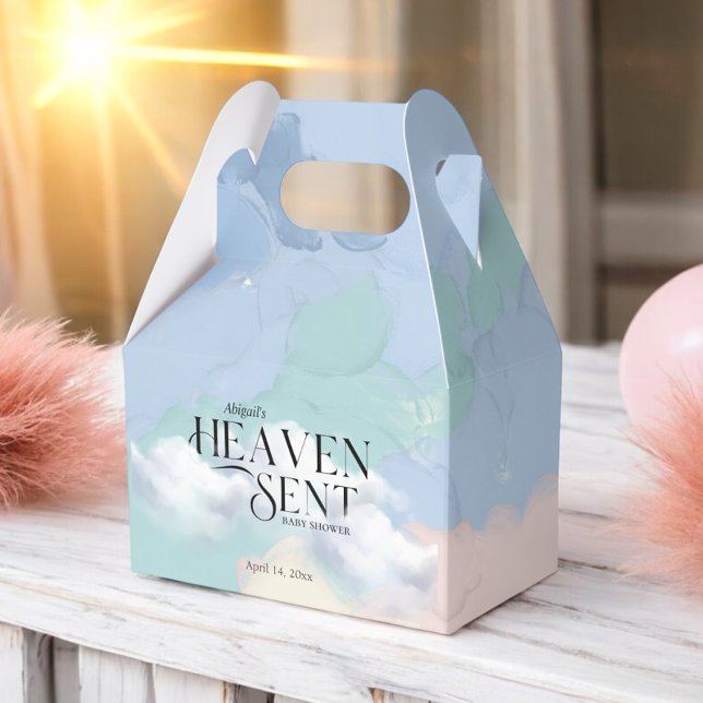 Caja Para Regalos Heaven Sent Elegant Pastel Baby Shower (Subido por el creador)