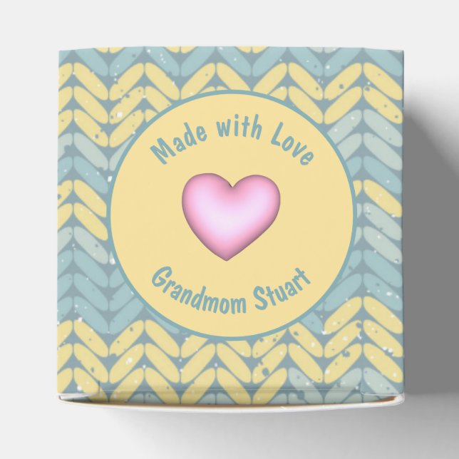 Caja Para Regalos Hecho con amor Crochet Yarn Personalizado (Parte superior)