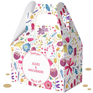 Caja Para Regalos Hedgerow Flowers Watercolor Boda