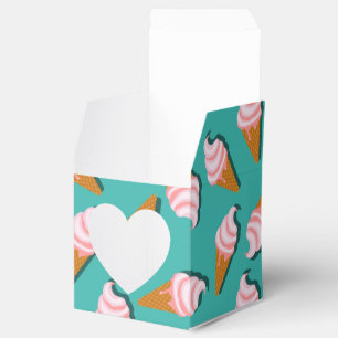 Caja Para Regalos Helado de conos de gofre y patrón de yogur congela