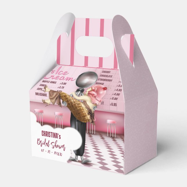 Caja Para Regalos Helado retro Ducha nupcial (Reverso)