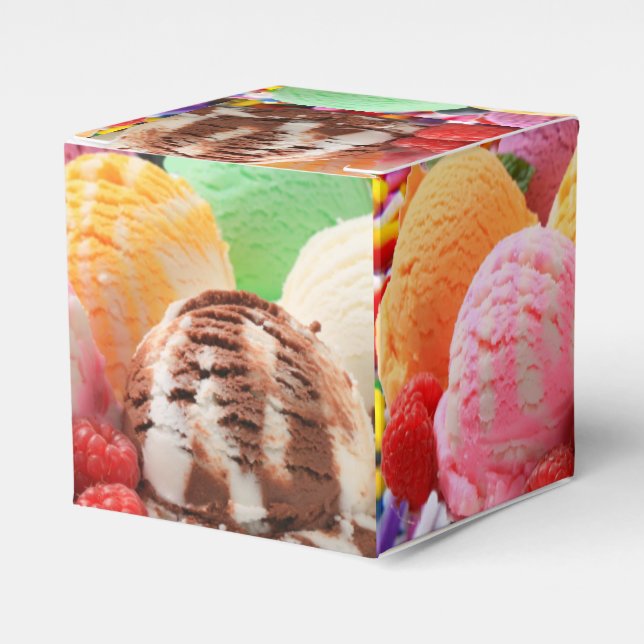 Caja Para Regalos helados coloridos (Costado Anverso)