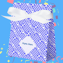 Caja Para Regalos Hellas Bandera Griega Tiled Blue Personalización