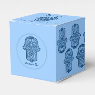 Caja Para Regalos Henna Hand de Hamsa (Azul)