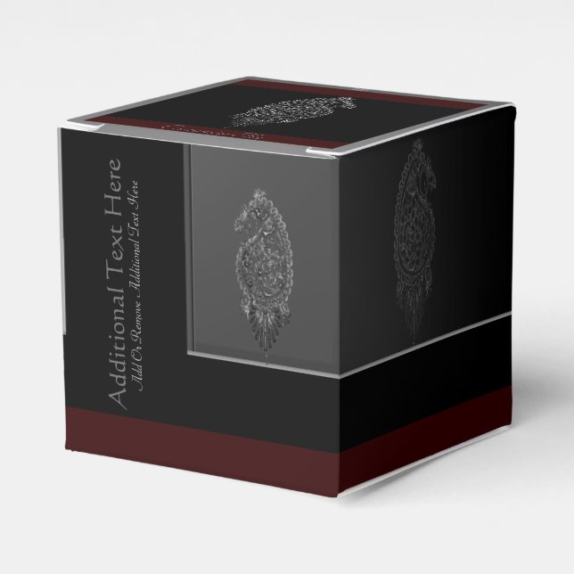 Caja Para Regalos Henna Peacock (Plata) (Costado Anverso)