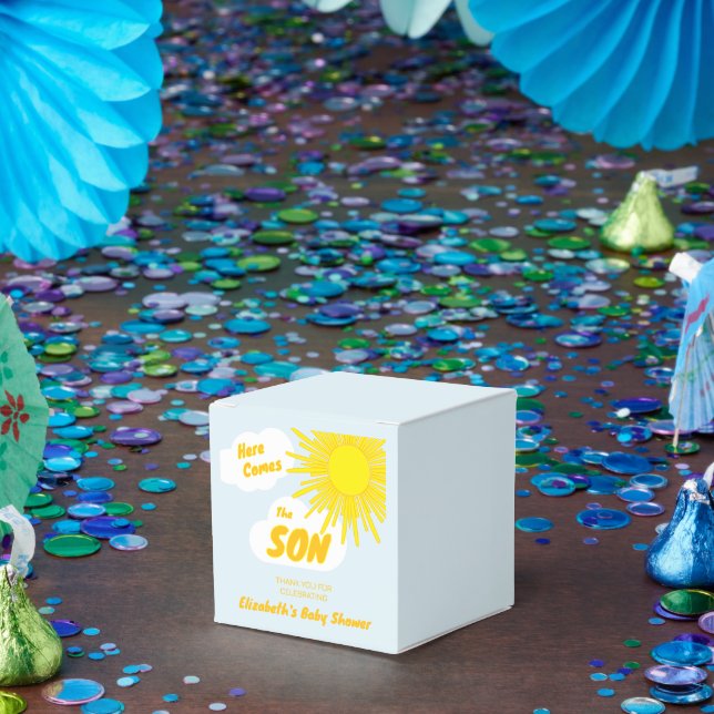 Caja Para Regalos Here Comes The Son Boy Baby Shower (Fiesta)