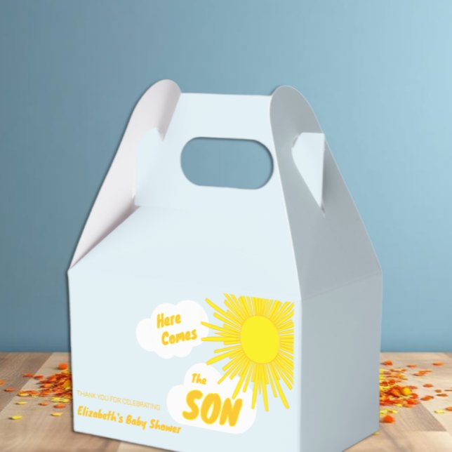 Caja Para Regalos Here Comes The Son Boy Baby Shower (Subido por el creador)