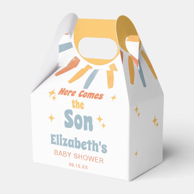 Caja Para Regalos Here Comes The Son Boy Baby Shower (Front Side)