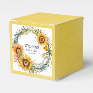 Caja Para Regalos Hermosa caída de Sunflowers Airy Wreath Boda