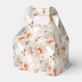 Caja Para Regalos Hermosa Feminine Peach Red Floral