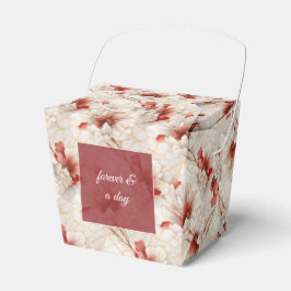Caja Para Regalos Hermosa Flora Blanca Roja