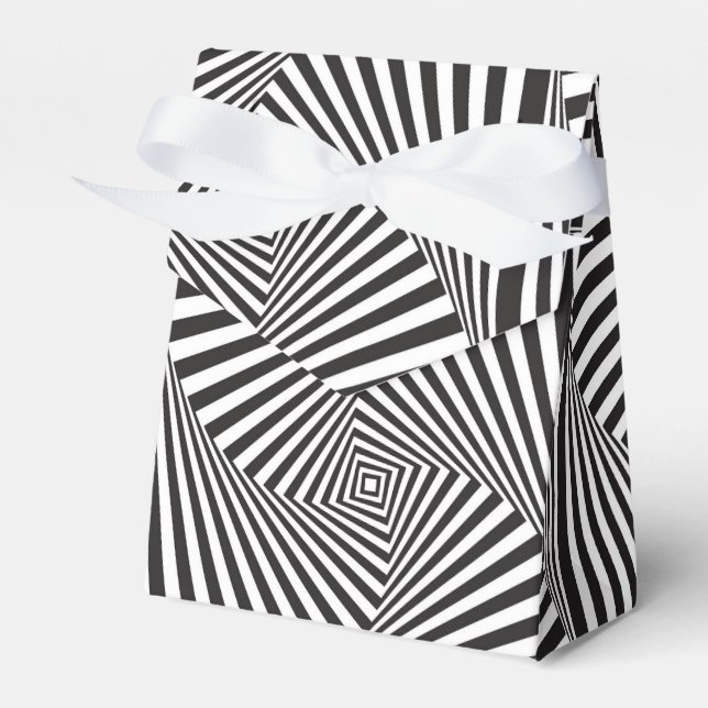 Caja Para Regalos Hermosa ilusión óptica en espiral blanca negra (Front Side)