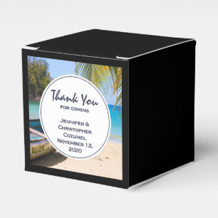 Caja Para Regalos Hermosa playa tropical con un Boda en bote de remo