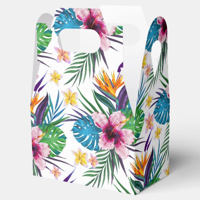 Caja Para Regalos Hermosas acuarelas de pintura floral tropical (Abierto)