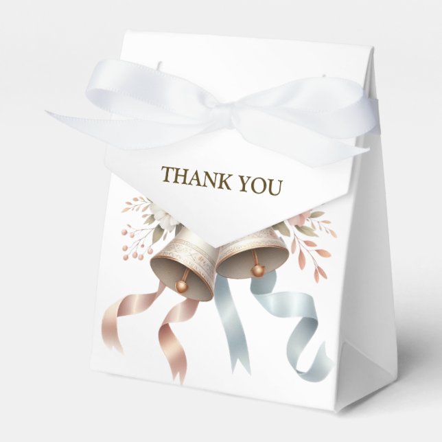 Caja Para Regalos Hermosas flores de casamiento de las campanas rosa (Front Side)