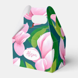 Caja Para Regalos Hermosas flores de magnolia rosada