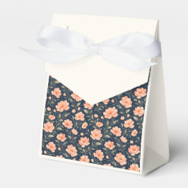 Caja Para Regalos Hermosas flores de melocotón en flor sobre azul ma