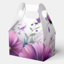 Caja Para Regalos Hermosas Flores Moradas