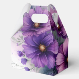 Caja Para Regalos Hermosas Flores Moradas