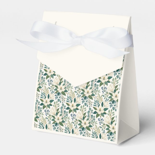 Caja Para Regalos Hermosas flores y bayas blancas modernas (Front Side)