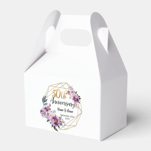 Caja Para Regalos Hermoso aniversario personalizado 50 (Front Side)