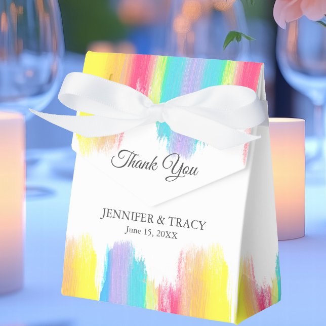 Caja Para Regalos Hermoso Boda arcoiris brillante personalizado (Subido por el creador)