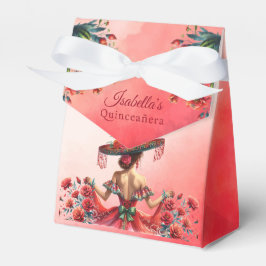 Caja Para Regalos Hermoso estilo mexicano rojo Quinceañera