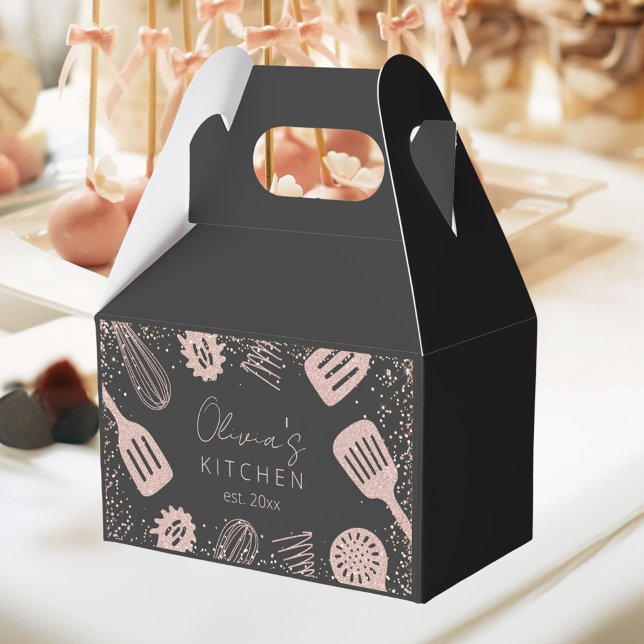 Caja Para Regalos Herramientas de cocina Rosa Purpurina de oro perso (In situ)