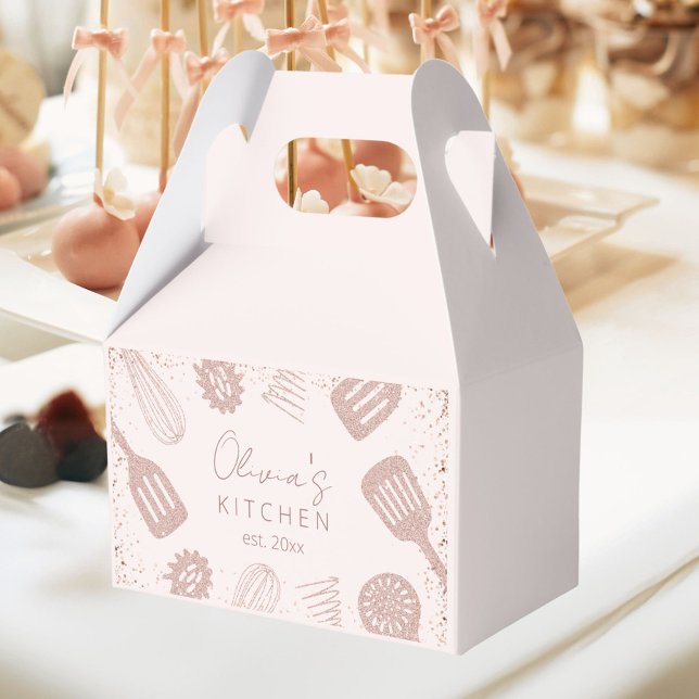 Caja Para Regalos Herramientas de cocina Rosa Purpurina de oro perso (In situ)