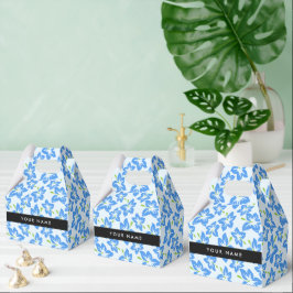 Caja Para Regalos Hibisco Azul, Flores Azules, Tu Nombre